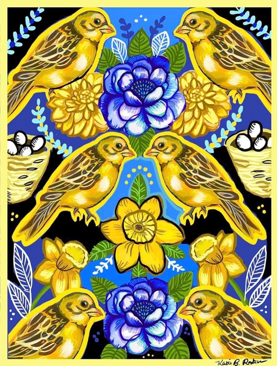 Blooming Gold Finches π