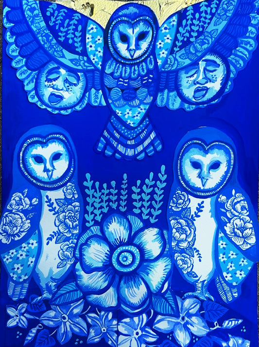 Winter Owls & Moonlit Blooms